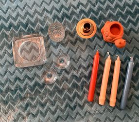 Candle Holder Set with Taper Candles