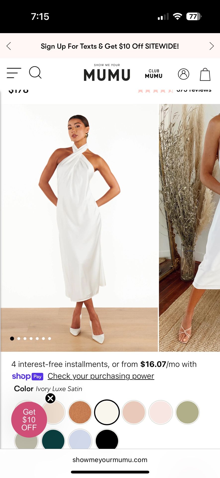 Silk Halter Midi Dress