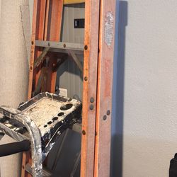 LOT OF 2 LADDERS — Fiberglass Extension + Aluminum Step Ladder