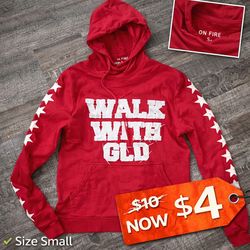 🔥 Red “Walk With God” Hoodie – Size Small 🔥