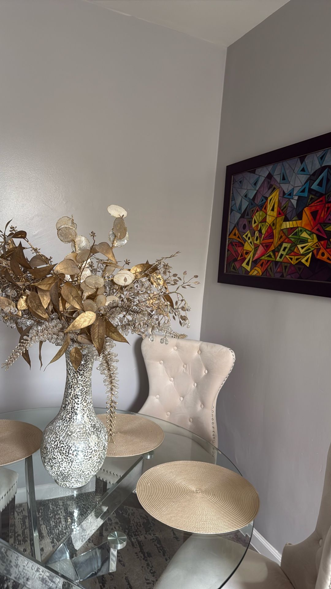 Mirror Vase with Flowers