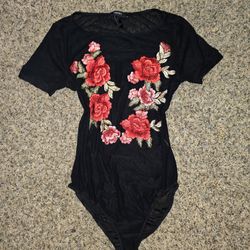 Mesh Floral Bodysuit Size S