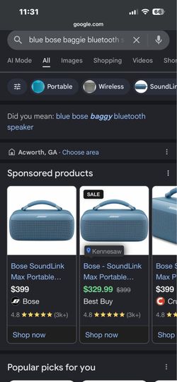 BOSE baggie Bluetooth speaker