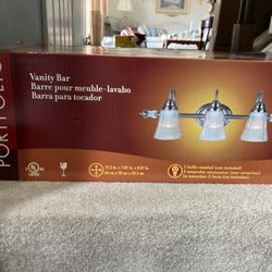 Three Light Brand New Bathroom Fixture. 