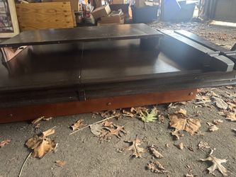 Dark Wood Table with Sliding Top
