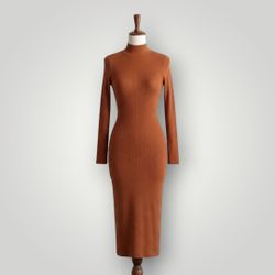 Turtleneck Long Sleeve Midi Dress size Medium