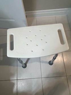 Shower Chair Bath Seat, DRIVE for tub or shower bench, aluminum, plastic seat, White