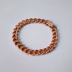 Solid Heavy Copper Link Chain 6.5" Bracelet 