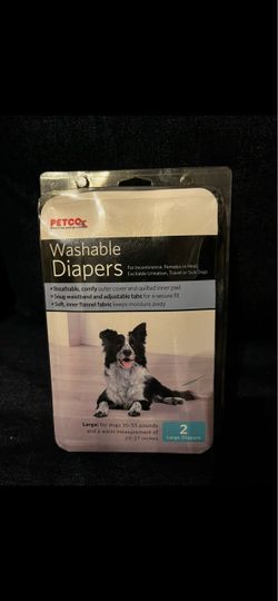 New Petco Washable Dog Female Diapers Large 2-Pack