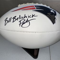 COACH BILL BELICHICK SIGNED FULL SIZE PATRIOTS AUTOGRAPHED FOOTBALL w/COA - 806