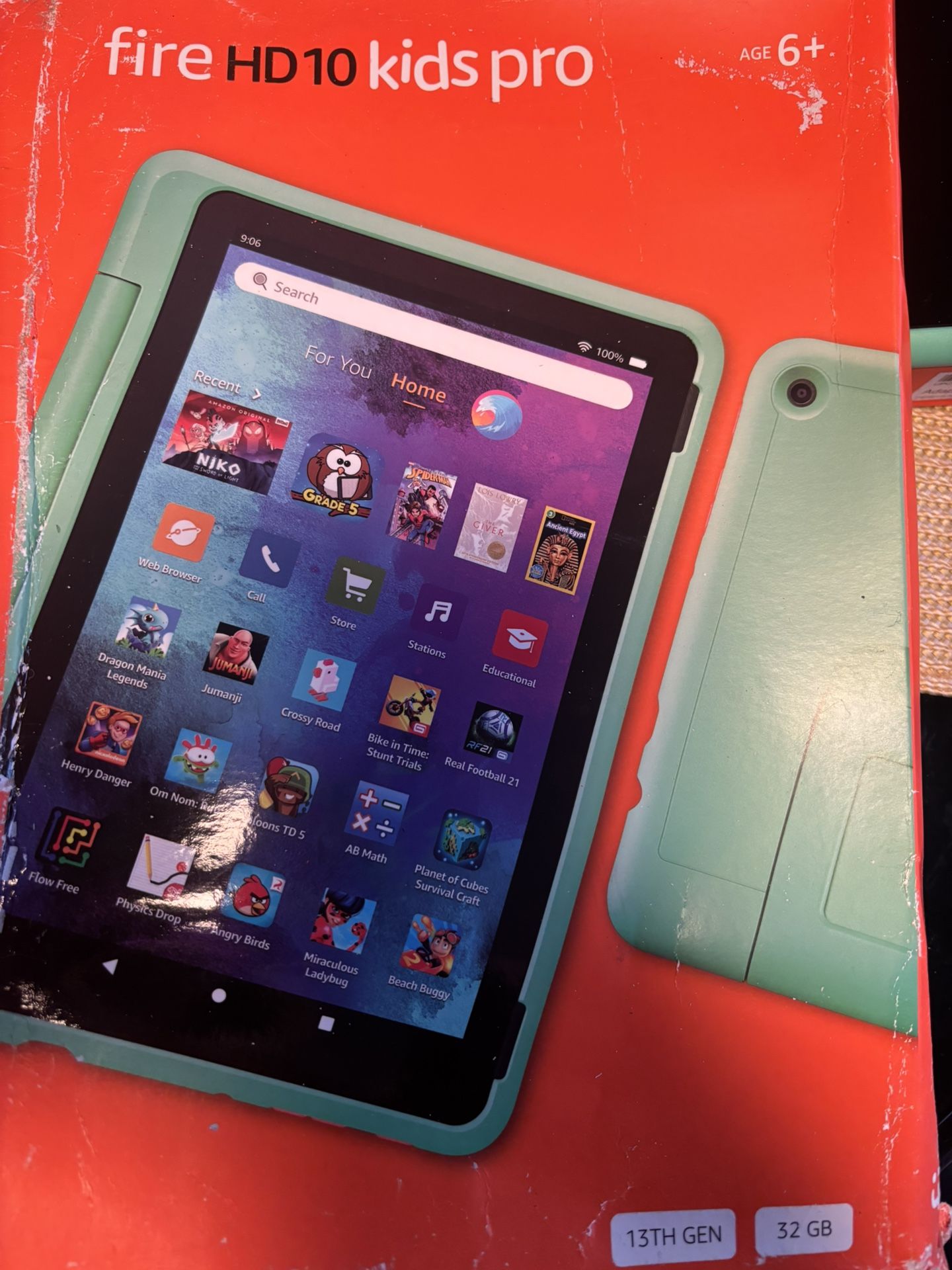 Amazon Fire HD 10 Kids Pro tablet (newest model) ages 6-12 | Bright 10.1" HD screen | Slim case for older kids, ad-free content, parental controls, 13