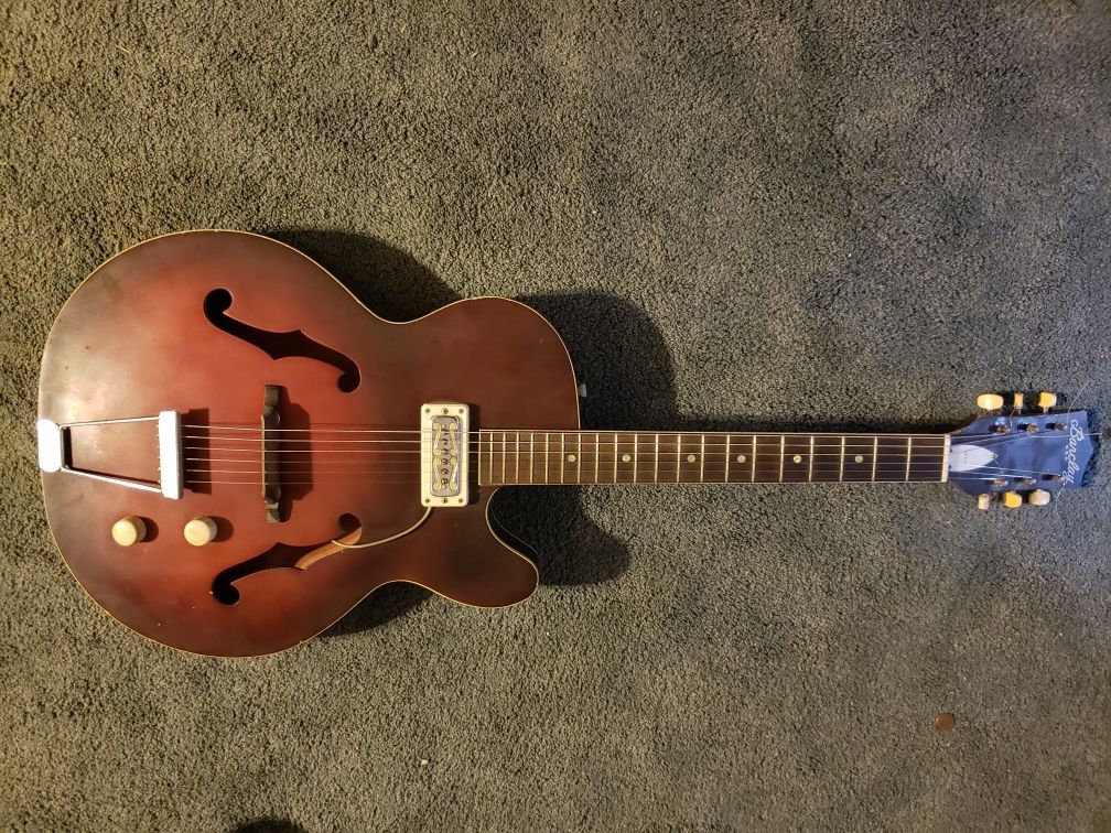 Vintage Barclay 1960's cherryburst hollow body electric guitar