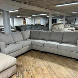 Delivery available cream L shape sectional sofa