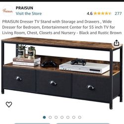 Dresser TV Stand with Storage and Drawers , Wide Dresser for Bedroom, Entertainment Center for 55 inch TV
