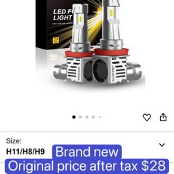 2025 Upgraded H11/H9/H8 Light Bulbs, 34,000lm 6500K Cool White H16 Bulbs for Fog Light, Canbus Ready Plug and Play, Pack of 2