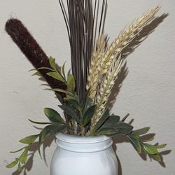 Fake Plant In Jar Decoration
