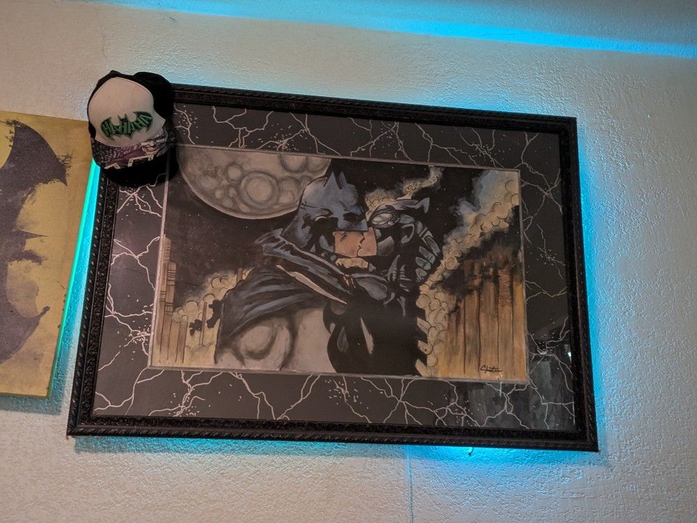 local artist 3ft by 4ft batman kissing catwoman