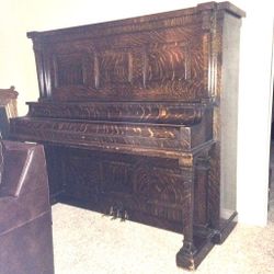 Antique Tiger Oak Piano