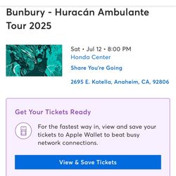 Bunbury PIT Tickets Floor GA Anaheim Honda Center