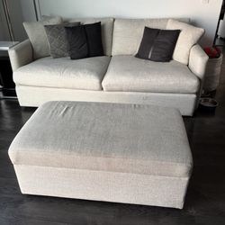 Crate and Barrel Couch and Ottoman 