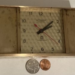 Vintage Metal Brass Clock, Made In France