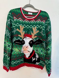 Holiday Time Cow Ugly Christmas Sweater