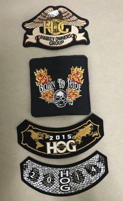 2014 2015 HOG Harley Davidson Owners Group and born to ride patches