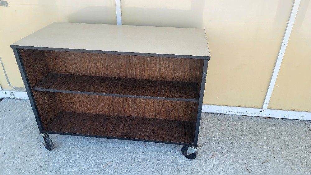 Library Cart On Wheels. 2 Shelves On Each Side