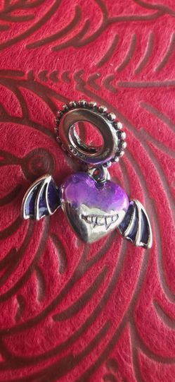 Pandora Vampire Winged Heart Dangle Charm