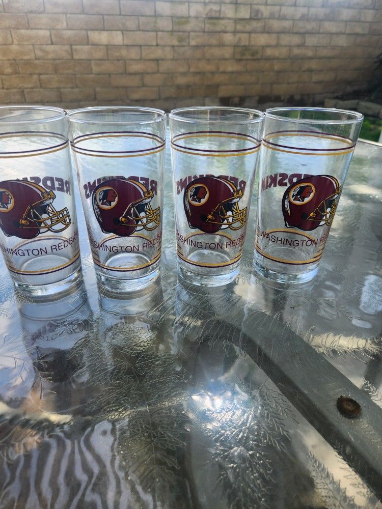 Washington Redskins NFL Football 16 Oz Drinking Glass- Set Of 4