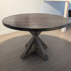 Round Walnut Dining Table 47"