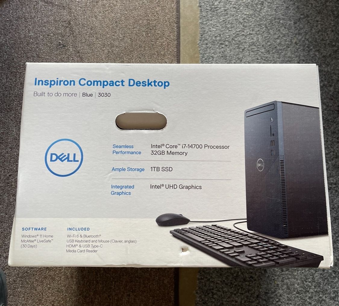 New Dell Inspiron 3030 Desktop PC i7-14700 32GB 1TB SSD WiFi