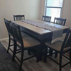 Ashleys counter height 7 piece dining table