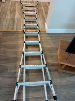 19' FT Gorilla ladder 4 in 1 multi-position extension ladder velocity scaffold stairway 300 LBS heavy duty