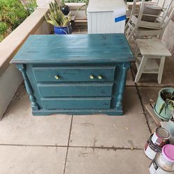 Antique Hardwood Dresser Tourquise 