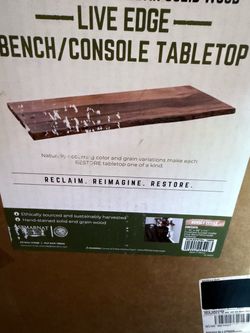 Live Edge Solid Wood Bench Console Tabletop