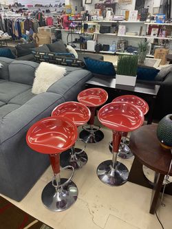 Red adjustable stools