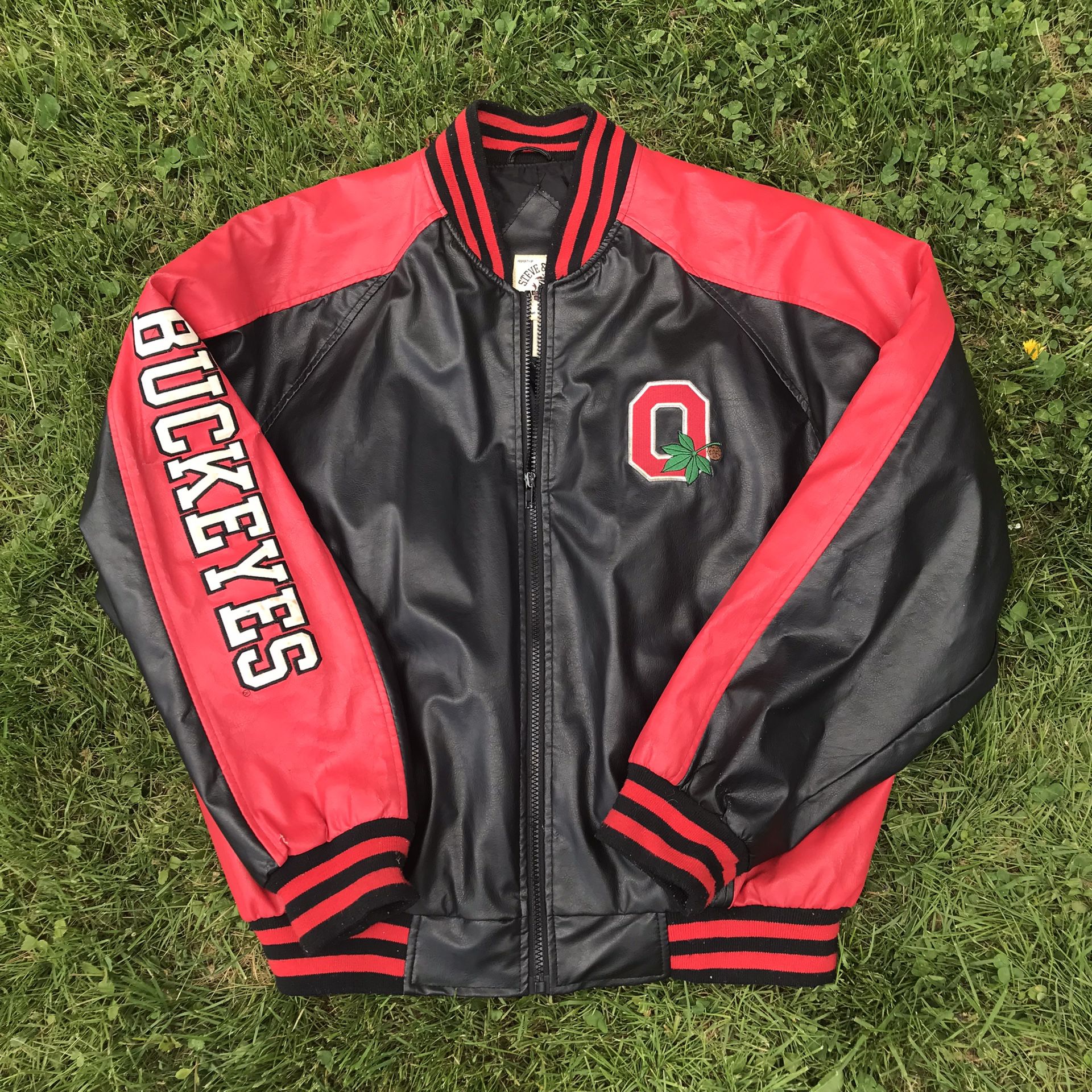 Steve And Barry’s Faux Leather Ohio State Motorcycle Varsity Jacket US Men’s M