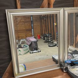 Two Matching Silver Mirrors