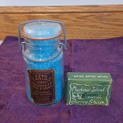 1975 bath crystals and Mackinac Island bayberry soap by the Surrey Shop, Never Opened.
 Both for $9