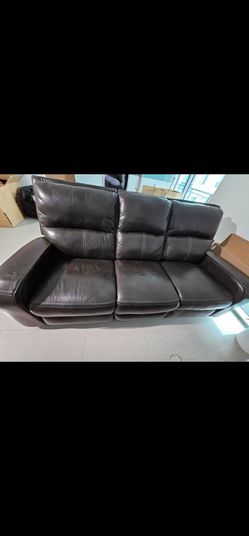 Declan Dark Brown Leather Power Reclining Sofa