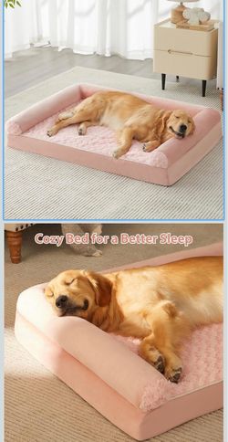Dog bed for large dog color pink