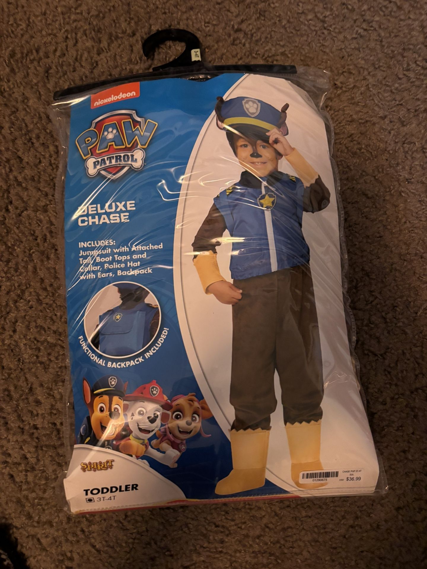 PAW PATROL, CHASE, MARSHALL 3/4T COSTUMES BRAND NEW