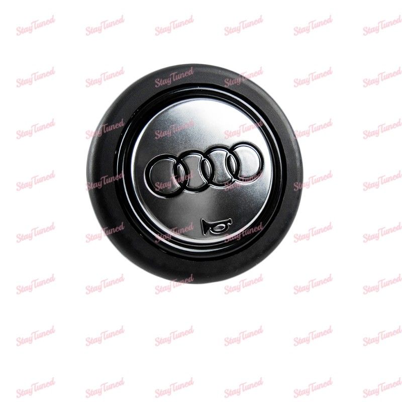 Brand New Horn Button Fits AUDI Badge Fits MOMO RAID Steering Wheel Sport -(4-HORN-AUDI-BK