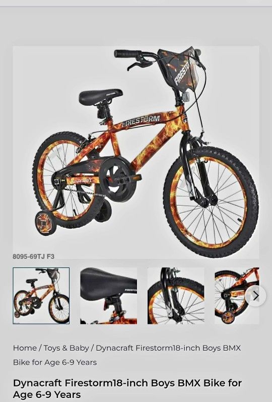 BMX Kids 6-9 Years Firestorm Bicycle
