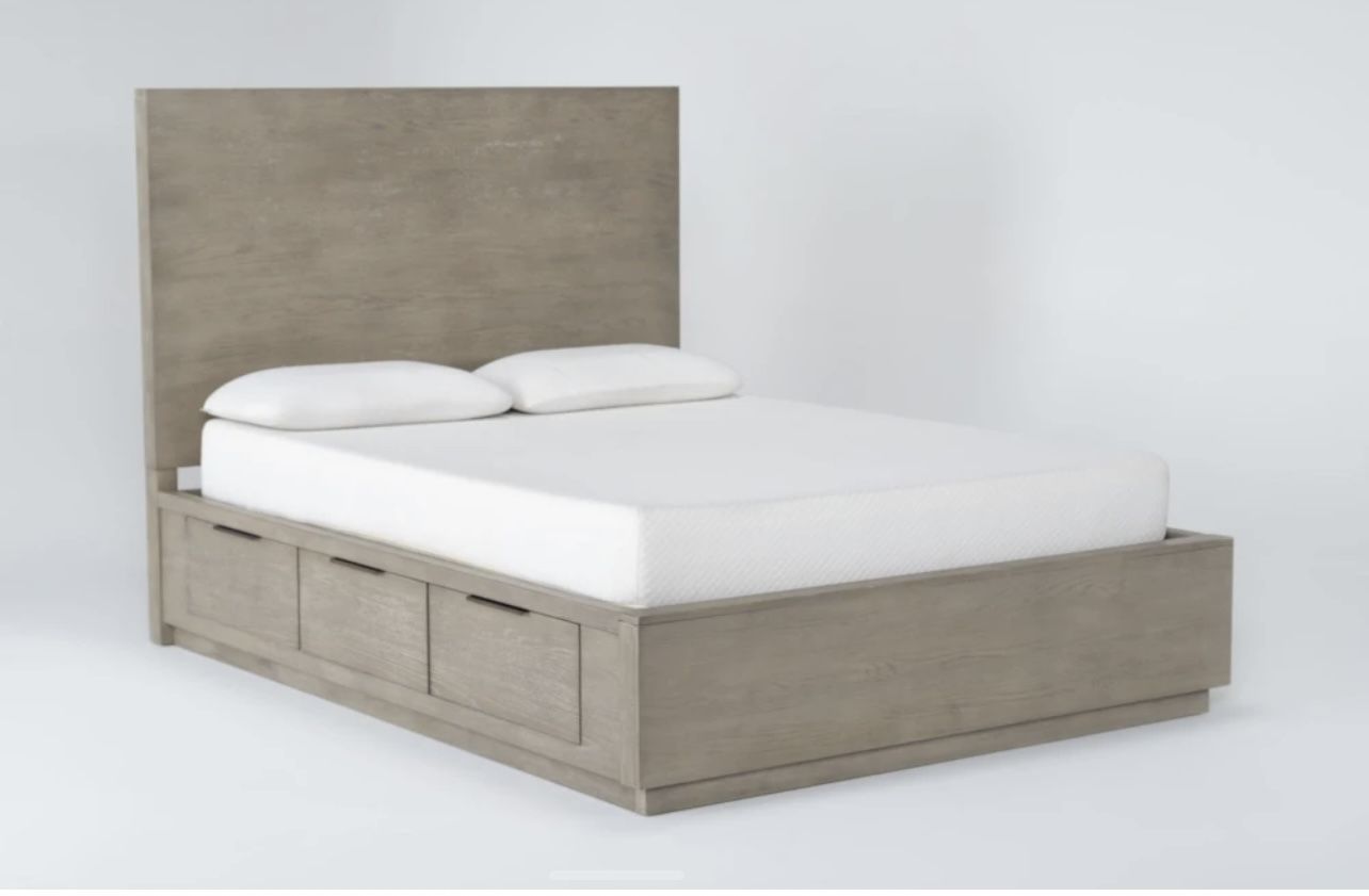 Queen Size Platform Bed With Storage And Queen Size Mattress