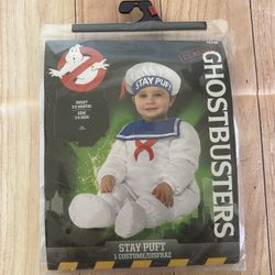 Ghostbusters Stay Puft Marshmallow Man Baby Boy Costume Size 3-6 Months 