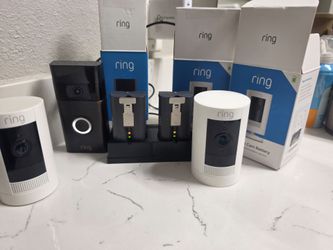 Ring Security Camera Bundle – 2 Stick Up Cams + Doorbell