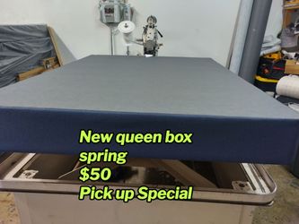 New queen Navy Blue Fabric Cover Box spring only