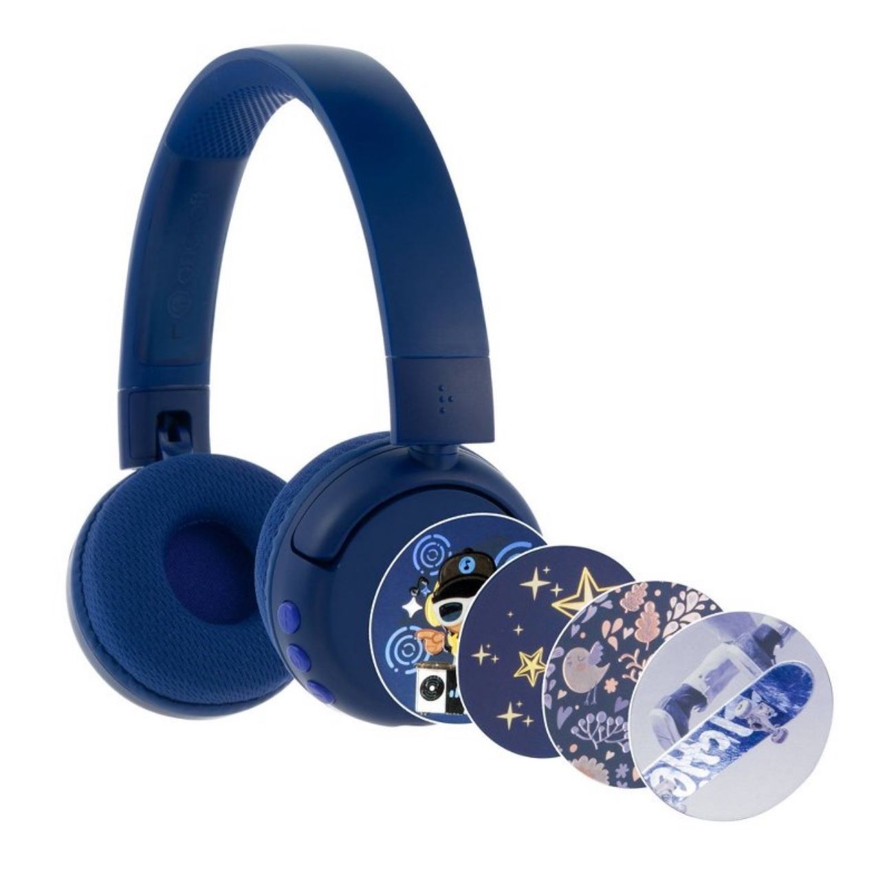 🔥NEW🔥 BuddyPhones POP Fun Foldable Bluetooth Wireless Kids Headphones + Mic - Blue